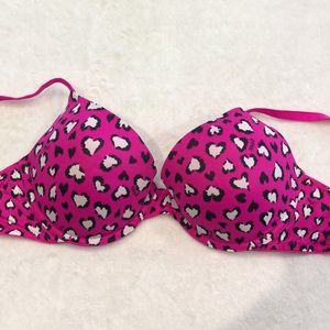 Victoria Secret Hot Pink Leopard print push up bra